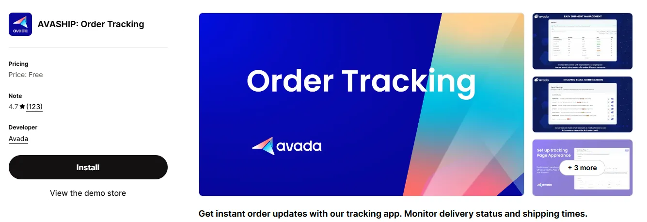 AVASHIP: Order Tracking